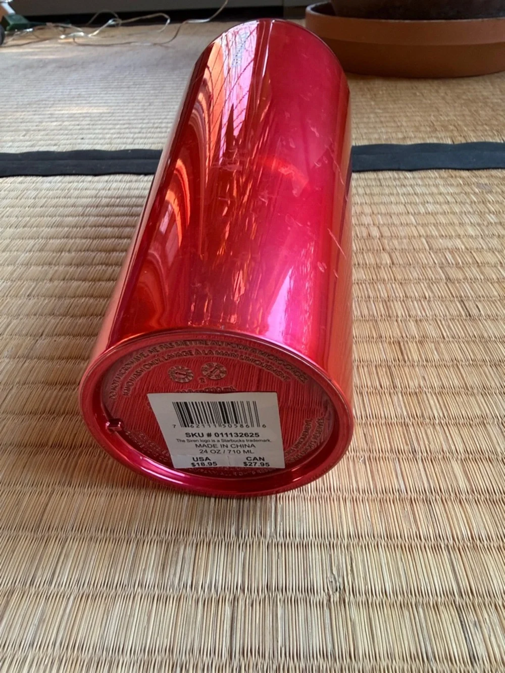 Red Metallic Starbucks 24 oz. Canister